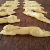 Set of 10 knife rests in Malicorne earthenware by Emile Tessier
