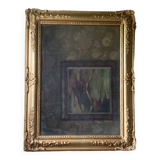 Antique gold patterned mirror