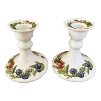 Pair of marjolein Bastin candlestick holders from the "libelle" series, j & g meakin, Wedgwood group
