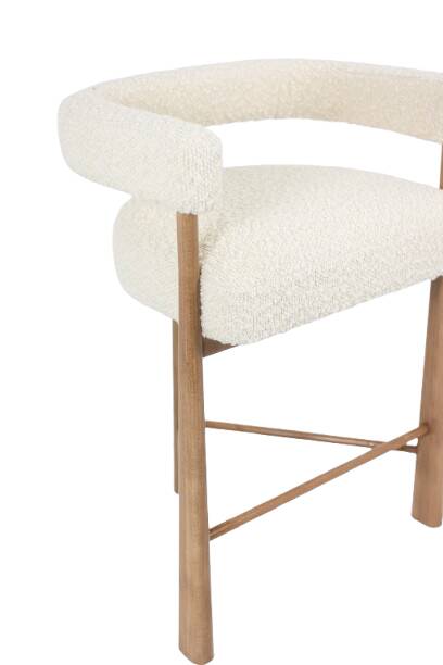 Pair of blond beech bar stools. Contemporary work.