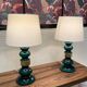 Paire de grandes lampes verre design scandinave 1950.