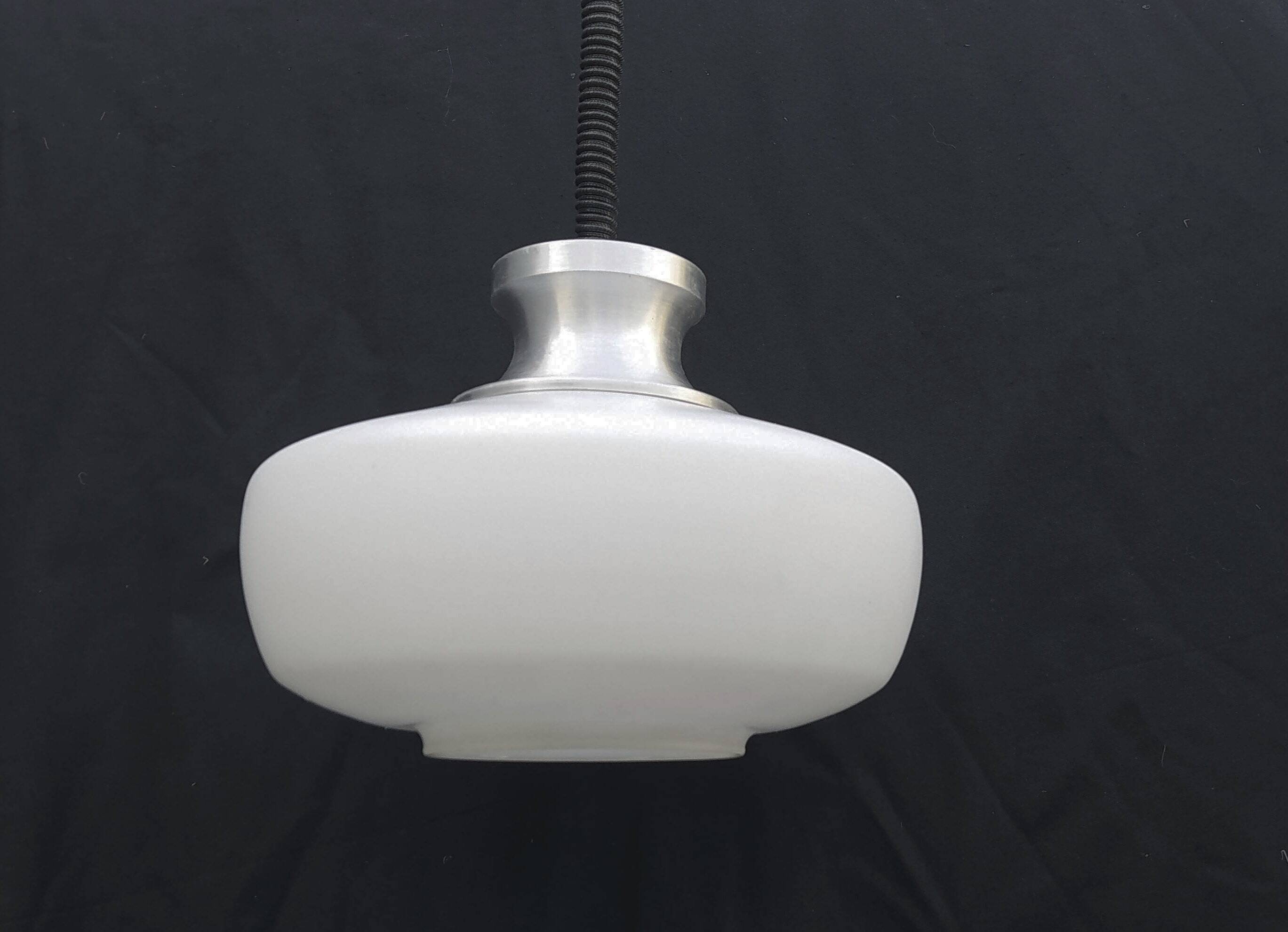 Space Age Saucer Globe Pendant Rises and Falls