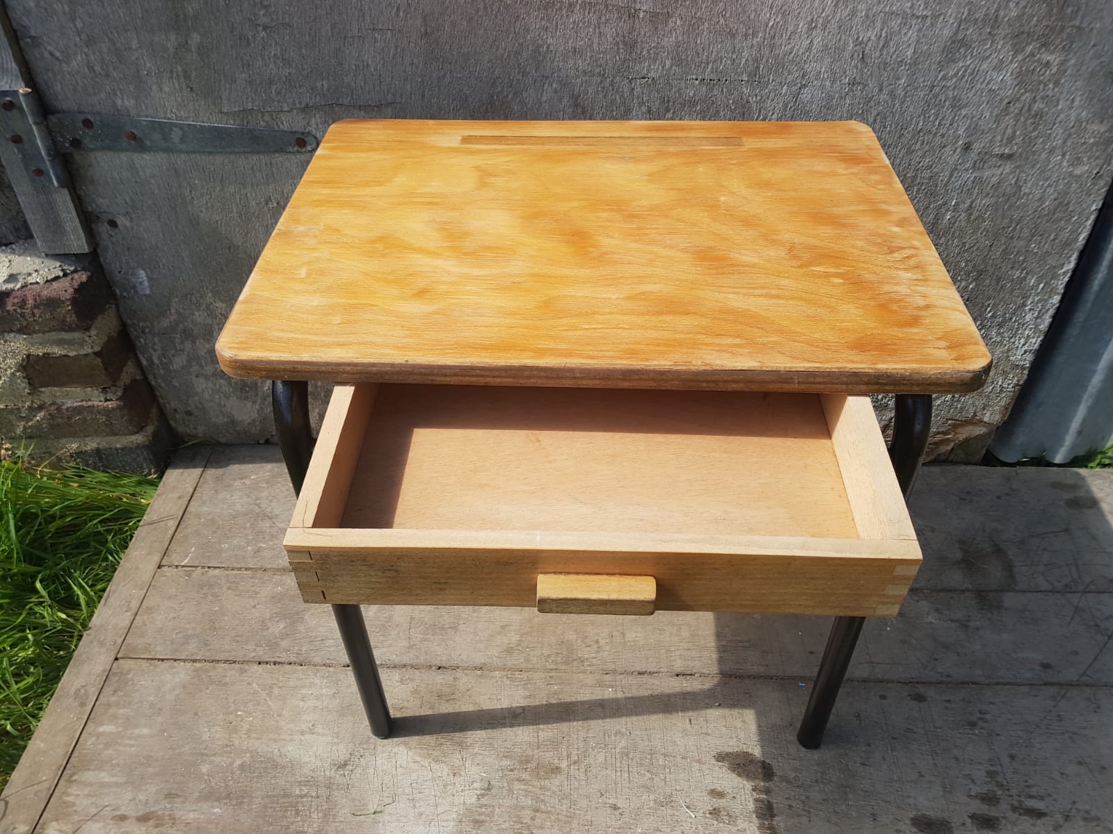Former children's office Jacques Hitier mca 321 from mullca metal & vintage wood