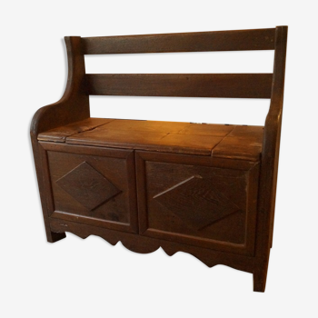 Banc coffre en bois 1900