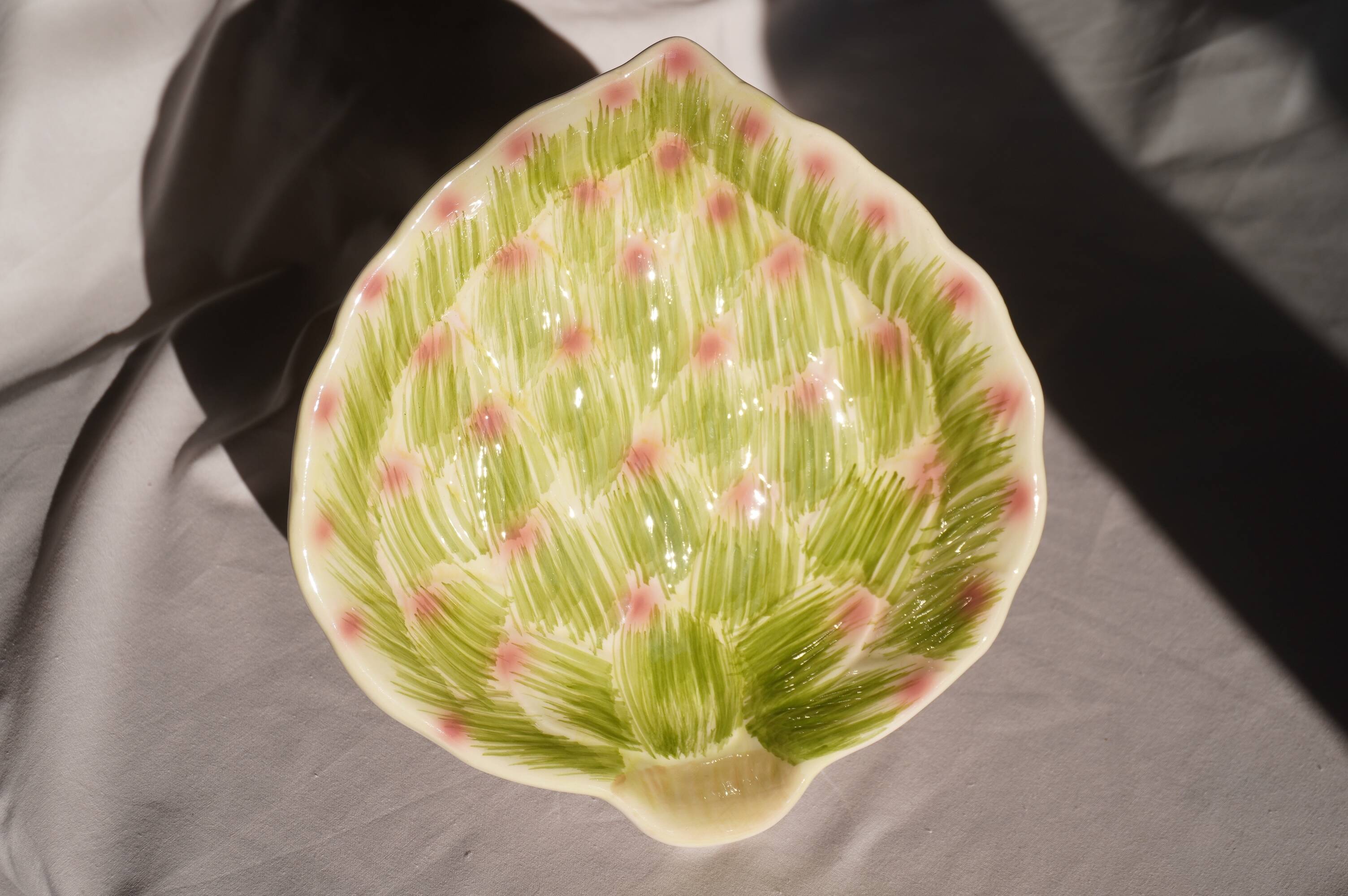 Earthenware dish in the shape of an artichoke, Gisela Graham London.