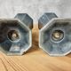 Antique French vases, enamelled cast iron garden vases