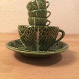 Ceramic cabbage tea set 4 cups teapot milk pot