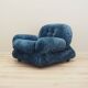 Blue armchair, Italian design, 1970s, production: Italy