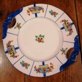 Art deco cake dish signed J. L'Avergne Limoges porcelain