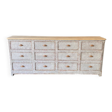 Antique piece of furniture with 12 drawers
