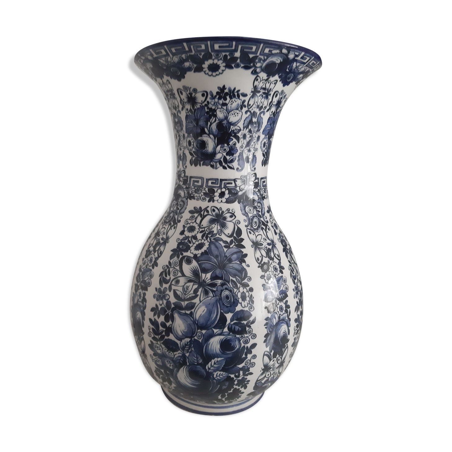 Blue and white Delft earthenware vase