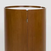 Round wood bar cabinet with glass top, Italy 1960s