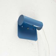 Applique postmoderne en métal perforé bleu clair d'Abo Randers, Danemark années 1980