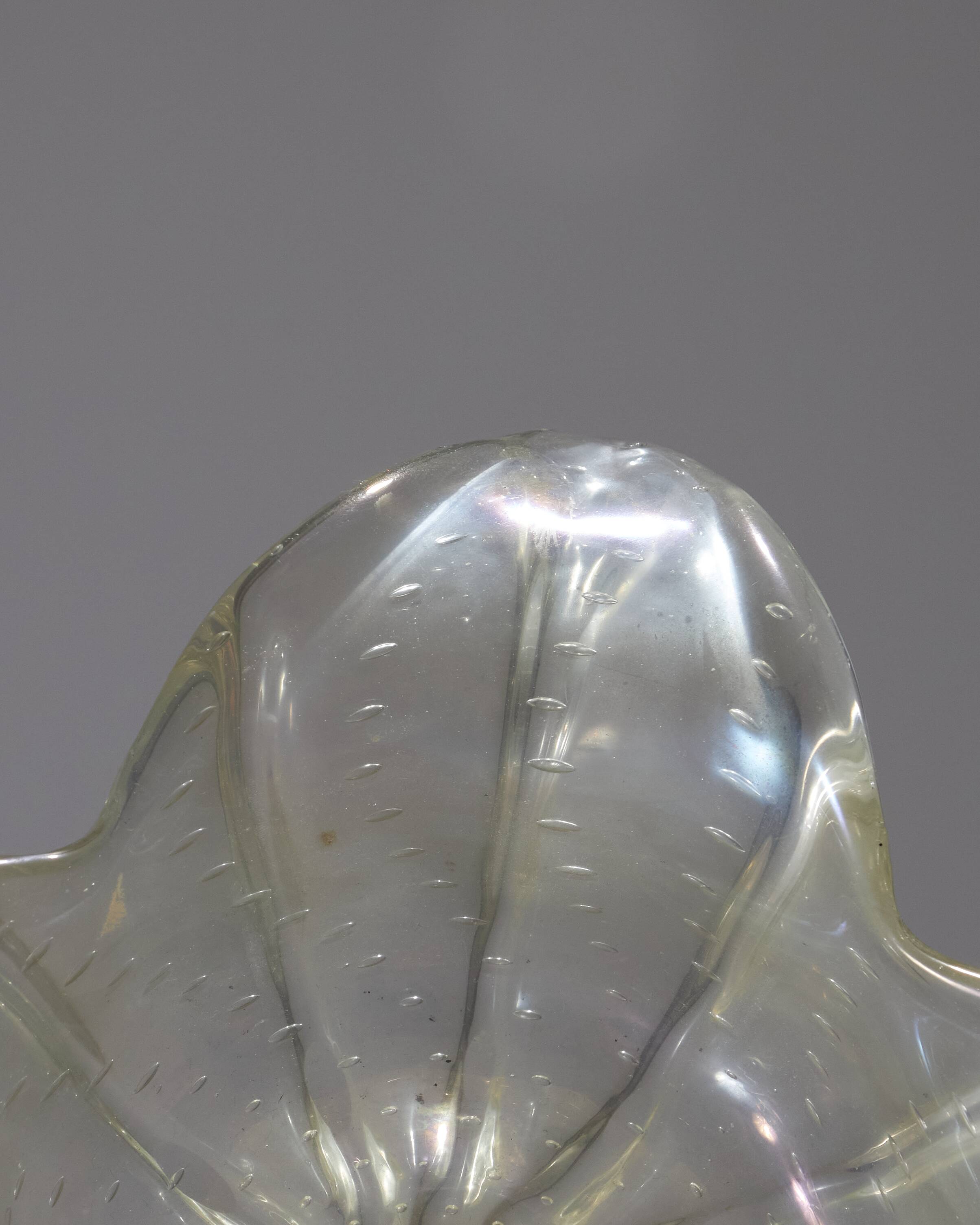 Gold-sequined Murano glass bowl, 1940s