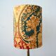 Fabric lampshade with baroque pattern, antique gold leaf design.