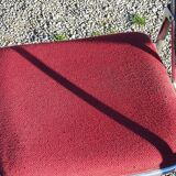 Set de 9 chaises pliantes  des années 70 tweed et métal chromé