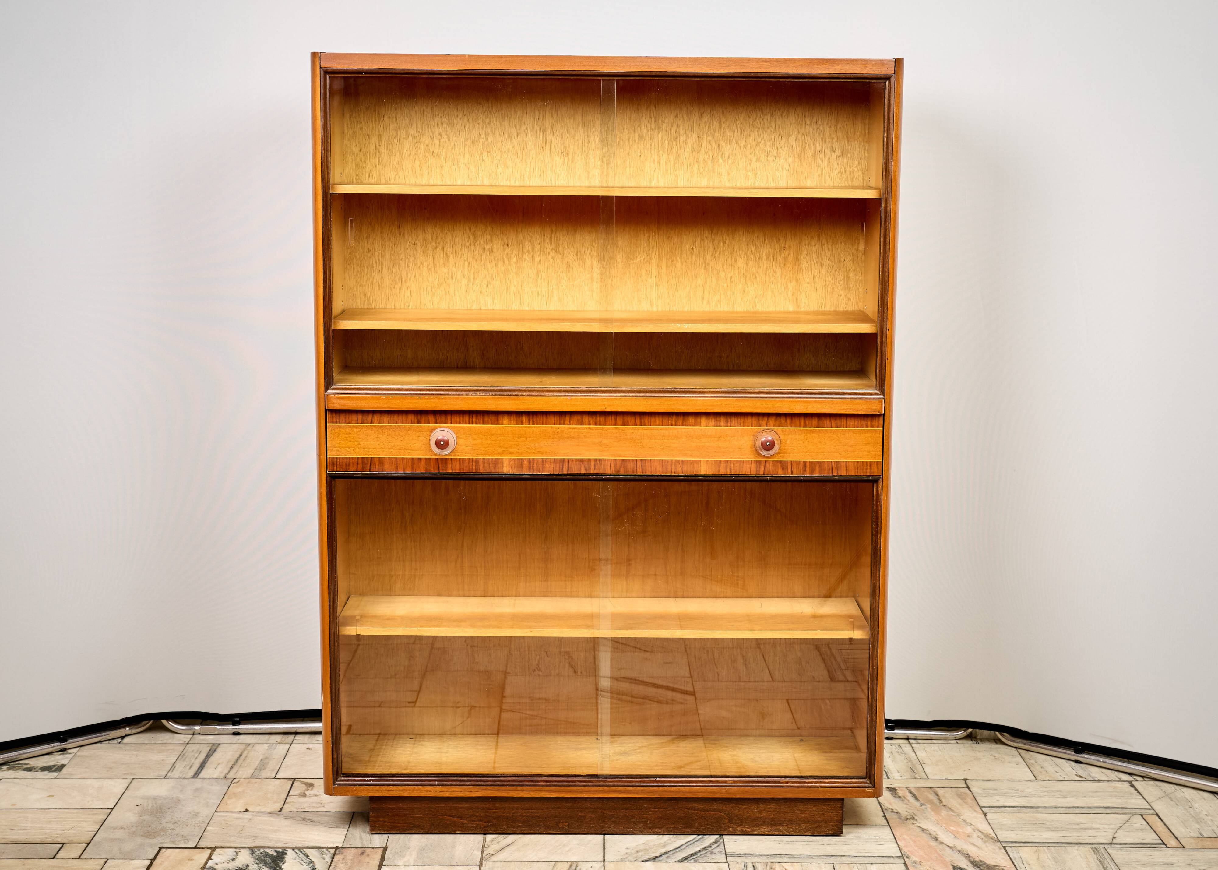 Art Deco Bookshelf, 1960s, Czechoslovakia