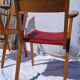 Pair of wooden armchairs and skaï foot compass of the 50s