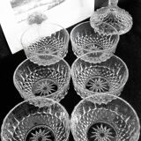 6 ramequins Arcoroc France en verre trempé ciselé vintages des années 70