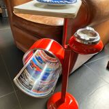Red magazine ashtray on stand from the 70s