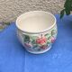White glazed ceramic pot cover slurry vintage fruit