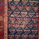 Tapis couloir ancien persan kurde fait main, usé, 103 cm x 375 cm, années 1900.