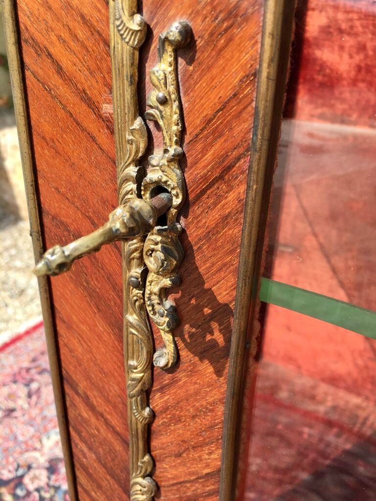 Display Case in Marquetry & Martin Varnish Napoleon III Louis XV Style