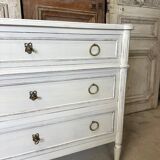 Louis XVI style chest of drawers painted white