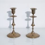 Pair of vintage Scandinavian brass candle holders