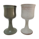 Two enamelled ceramic walking glasses