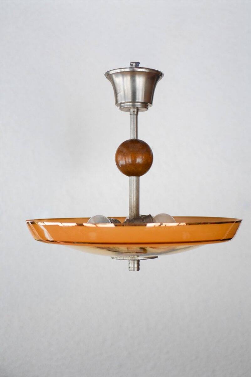 Scandinavian Art Deco glass pendant light, 1930s
