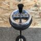 Old Ashtray On Foot Metal Black + Ashtray Chrome 70s Vintage
