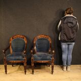 Pair of 19th century French Charles X armchairs