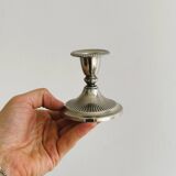 Antique patinated metal candle holder