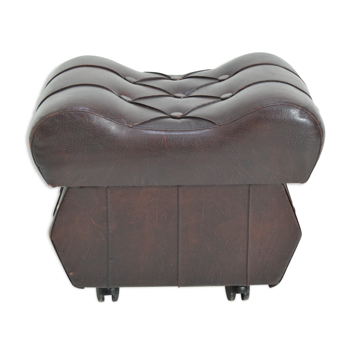 Mid-century leatherette stool with wheels, 1970