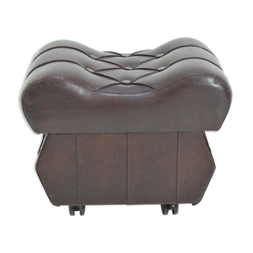 Mid-century leatherette stool with wheels, 1970