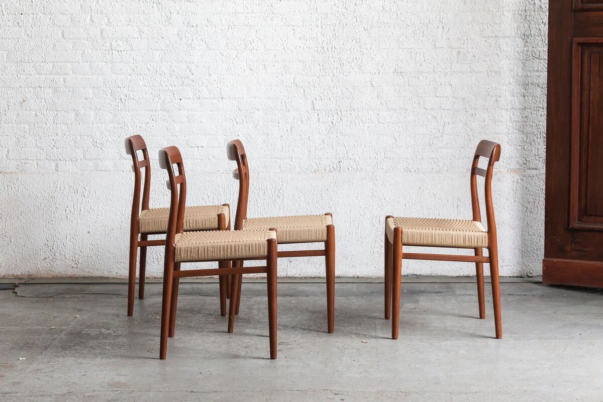 Set of 4 dining chairs by Henry W. Klein for Bramin, Denmark, 1960