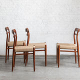 Set of 4 dining chairs by Henry W. Klein for Bramin, Denmark, 1960