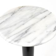 Postmodern pedestal table / plant stand in white Carrara marble, Italy, 1980s
