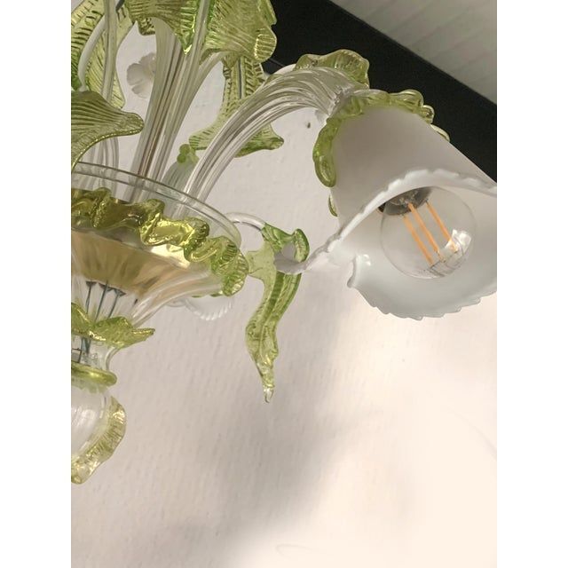 Floral Green Leaves and Milky "Calle" Chandelier