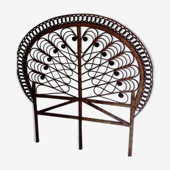 Headboard rattan peacock