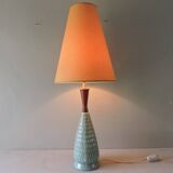 Scandinavian ceramic and teak lamp from the 60s