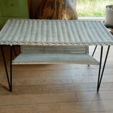 Metal painted rattan coffee table 37 X 76 height 49 cm