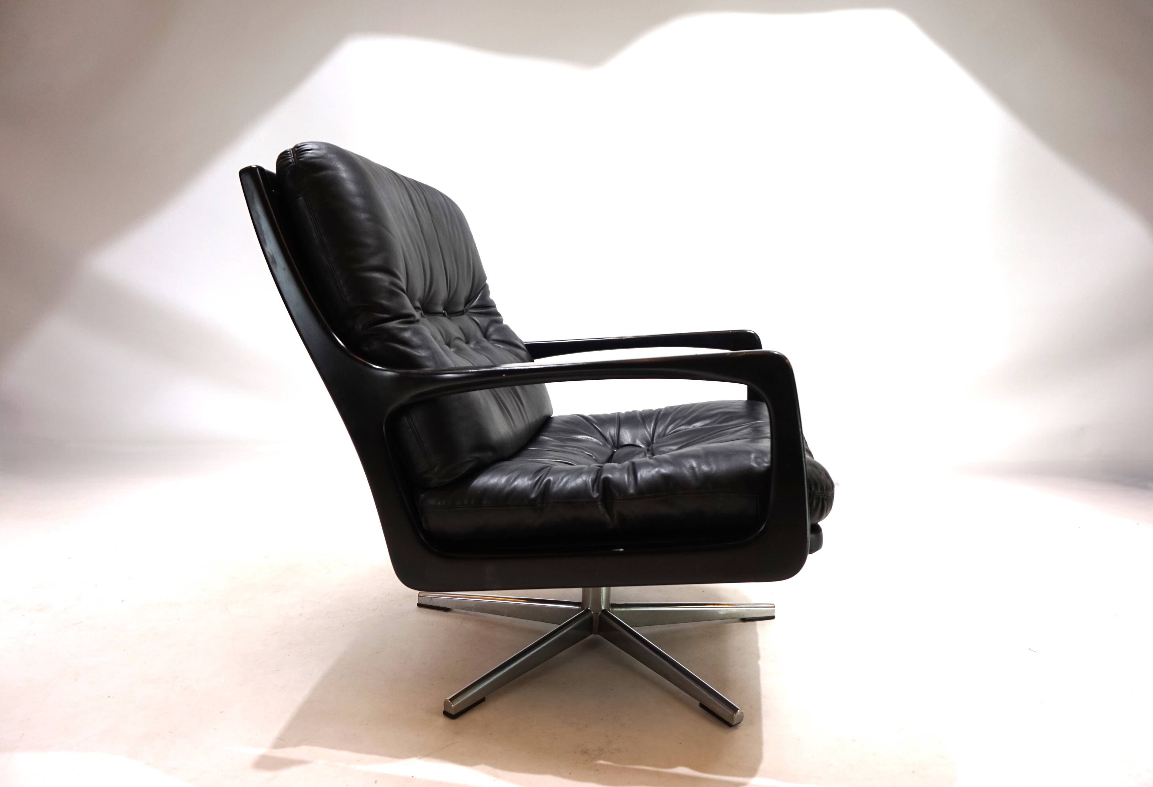 Fauteuil en cuir Eugen Schmidt pour Soloform, 1960