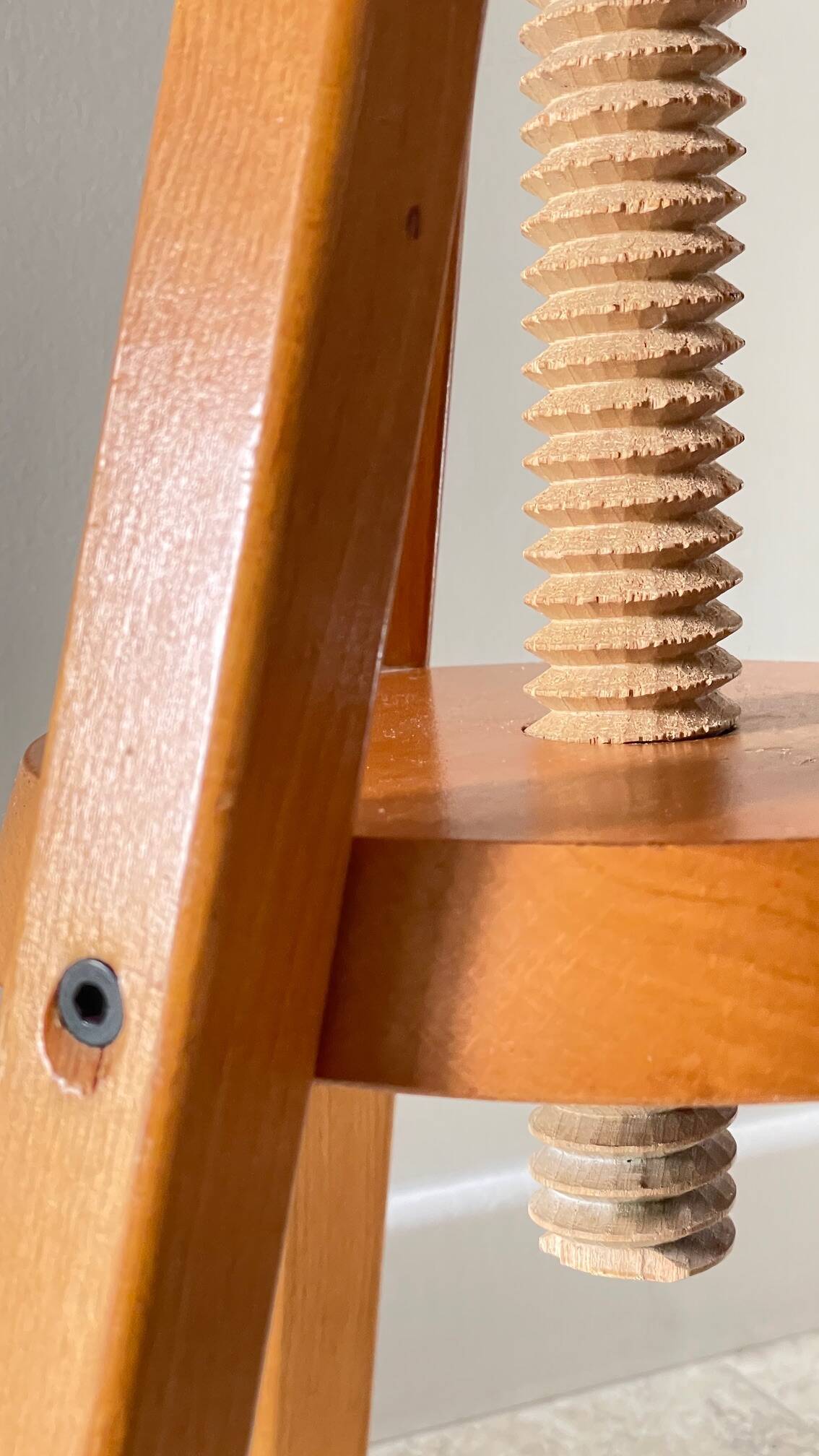 Vintage Solid Beech Screw Stool