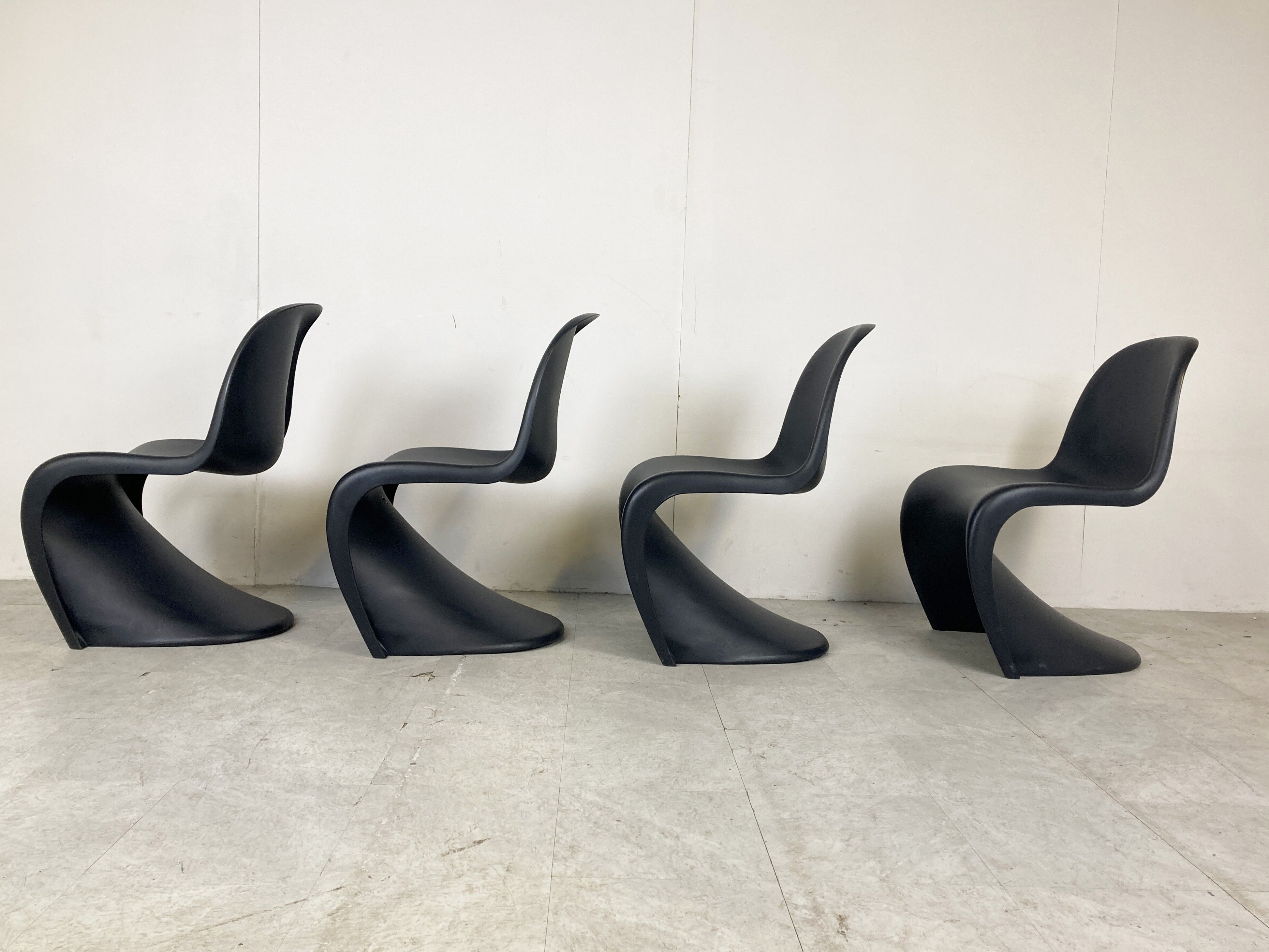 Black Panton dining chairs, set of 4