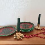 Set of 5 plates Gallo Piroschka Villeroy and Bosch green and red