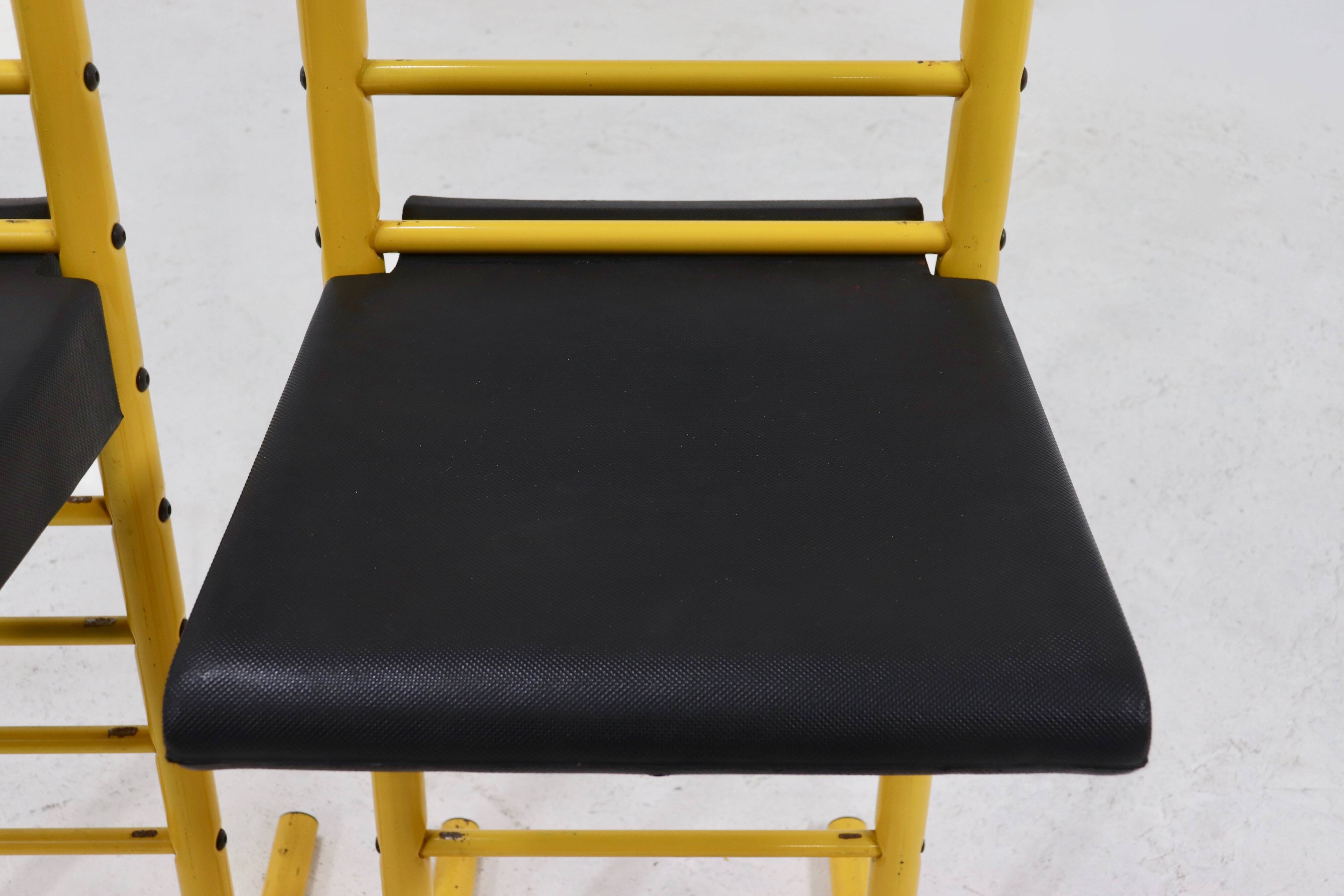 Set of 2 Italian Height Adjustable Chairs or Barstools 1980s