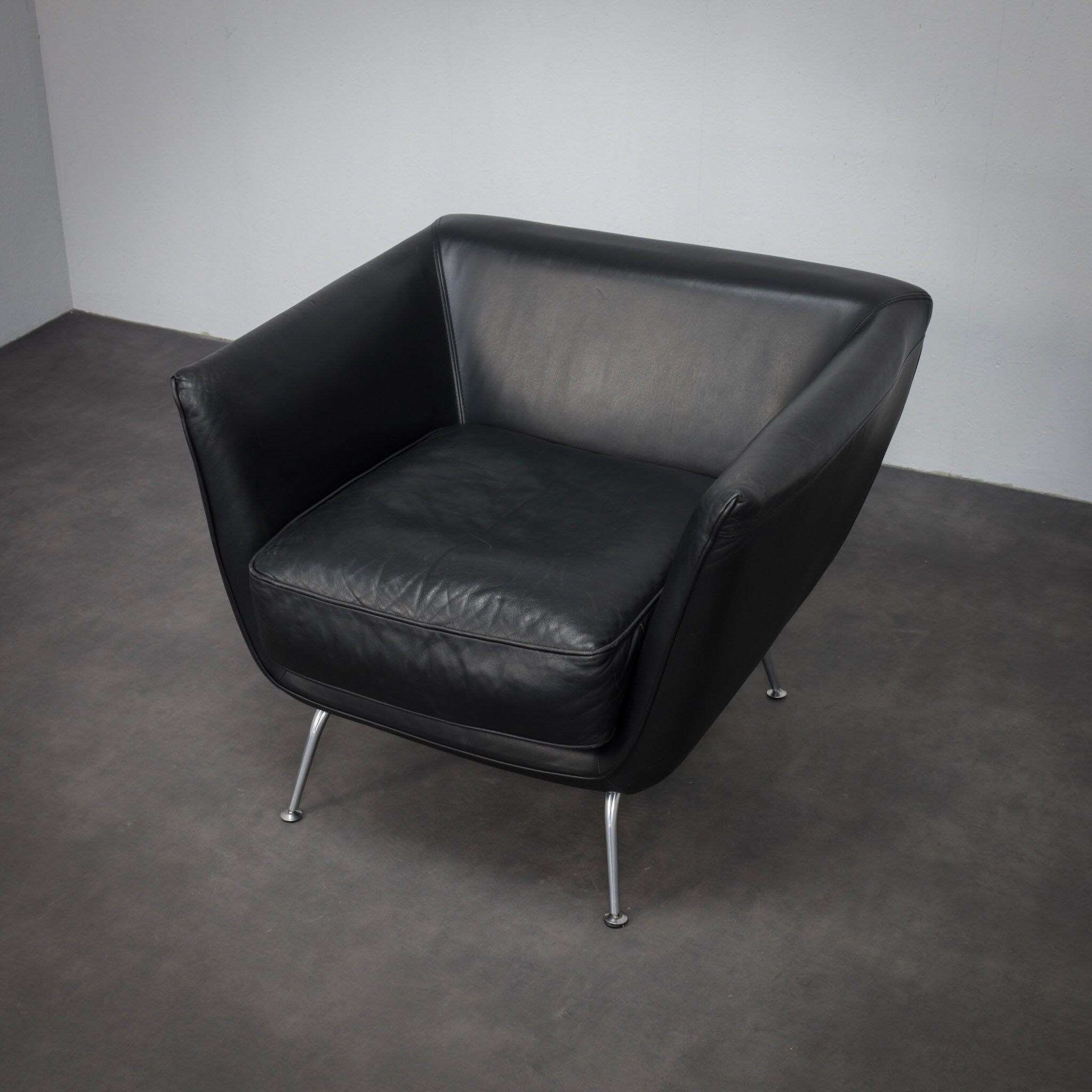 Rare leather lounge chair by Stefan Steenkist for Young International, Netherlands, 1990s