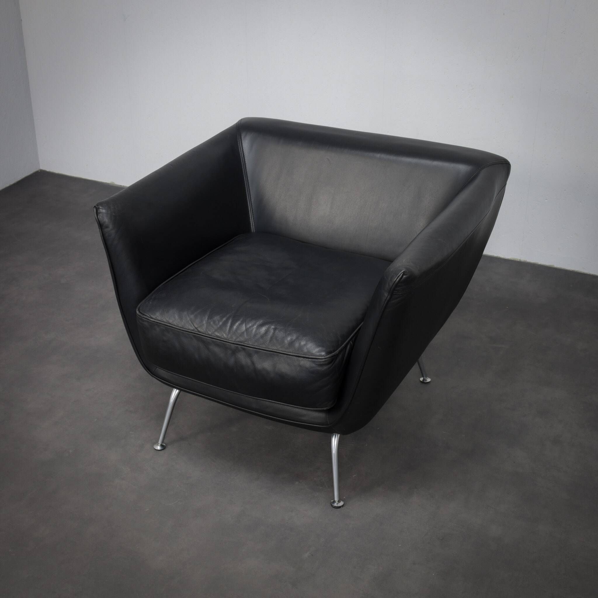 Rare leather lounge chair by Stefan Steenkist for Young International, Netherlands, 1990s